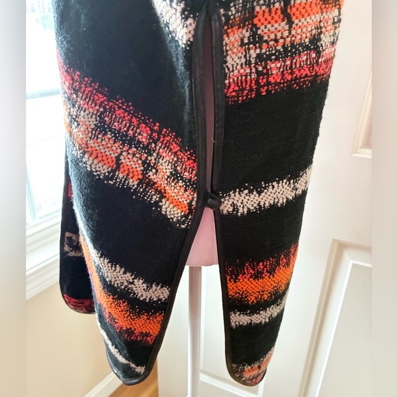 Eva Franco Pillard Coat Open Cardigan Black Orange White Size S - Picture 12 of 16